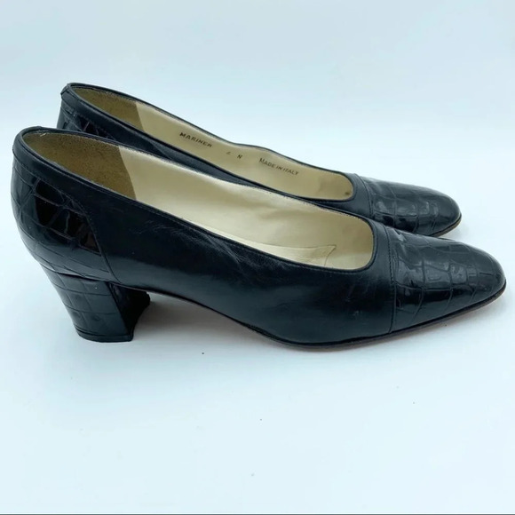 Vintage Bally Mariner Croc Embossed Heel - Picture 5 of 15